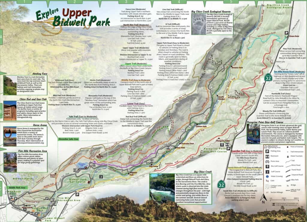 Upper Bidwell Park Map