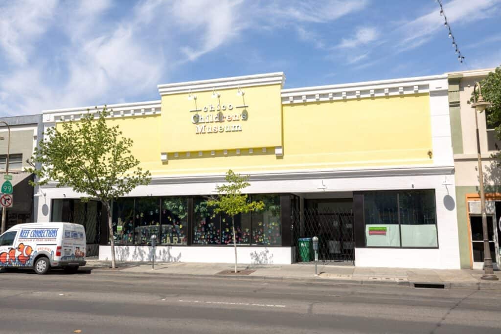 Exterior of the yellow Chico Children's Museum