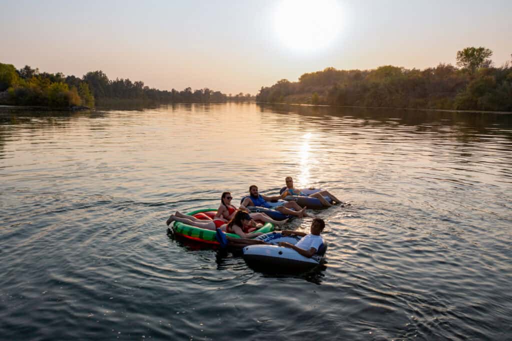 Water recreation on the Sacramento River: a classic summertime inner tube float